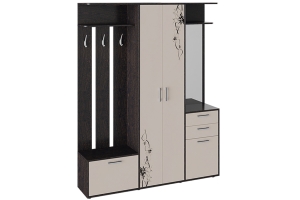 Набор мебели для прихожей «Витра» Тип 2 (Венге Цаво, Дуб Белфорт с рисунком)