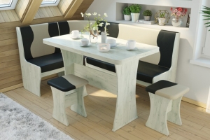 Титул 2 Уголок кухонный Луб крафт белый/Чёрный/Бежевый