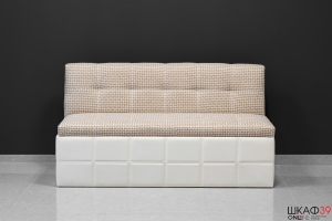 Домино Скамья прямая (кожзам светлый/ткань светлая)