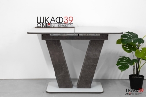 Чинзано Стол раздвижной Тип 1 (Моод темный/стекло белое матовое)