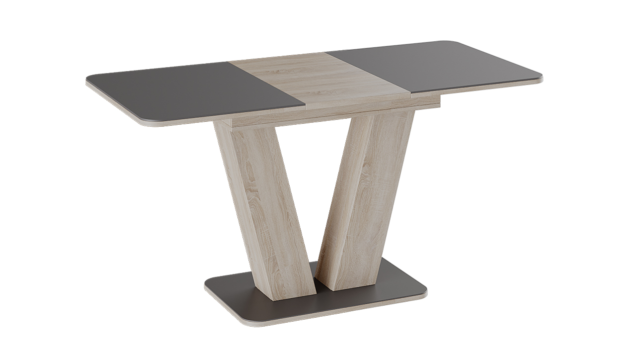 Чинзано Стол раздвижной Тип 1 (Дуб сонома/стекло серое)