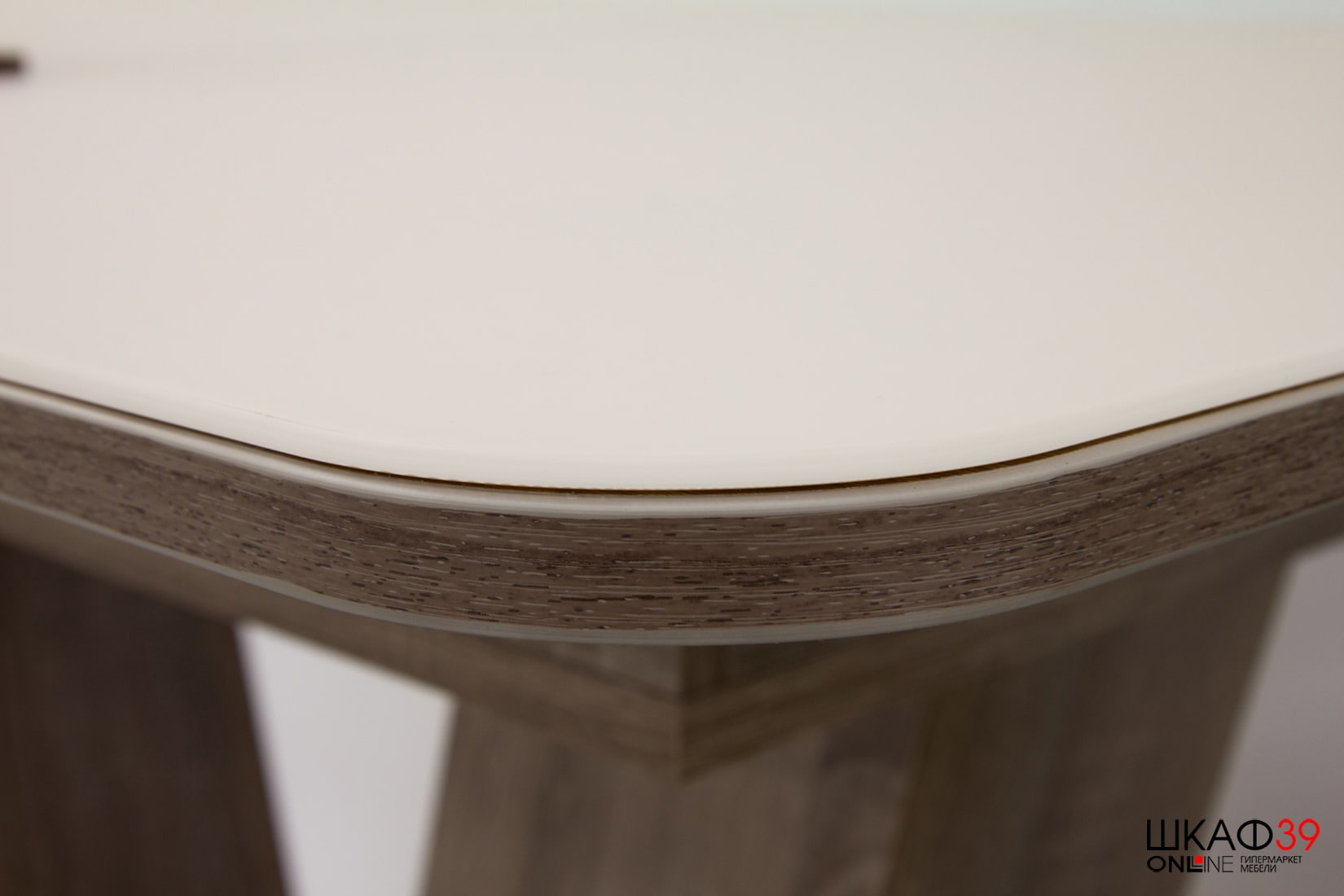 Чинзано Стол раздвижной Тип 1 (Дуб сонома трюфель/стекло бежевое матовое)