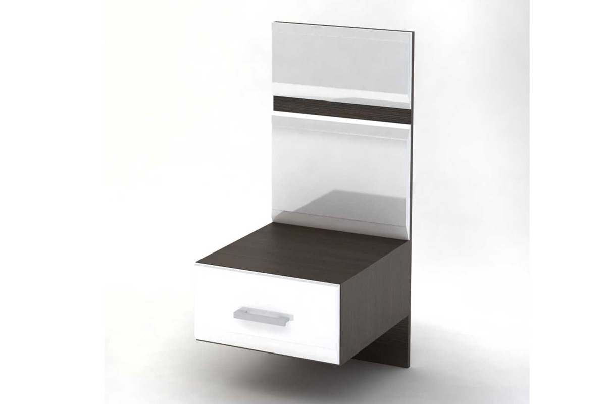 Вегас Тумба ТБ2 с надстройкой белый глянец/венге 