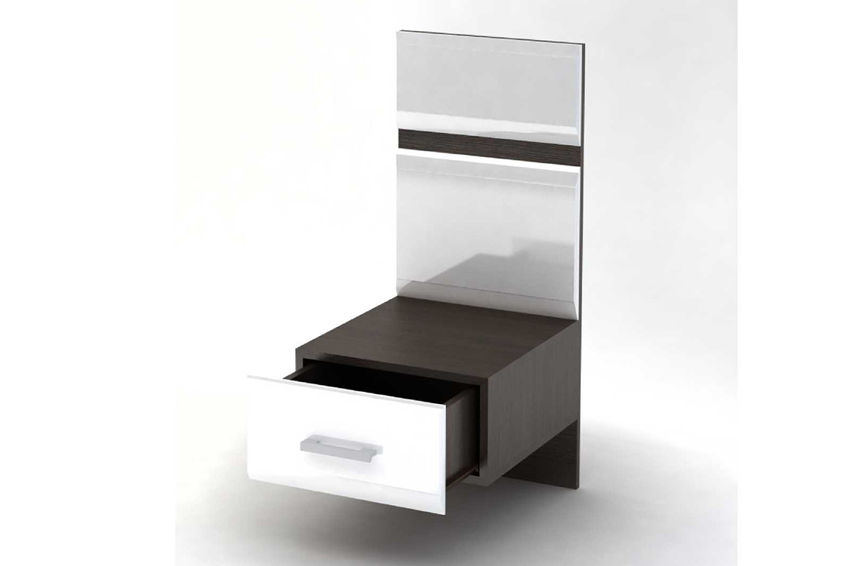 Вегас Тумба ТБ2 с надстройкой белый глянец/венге 