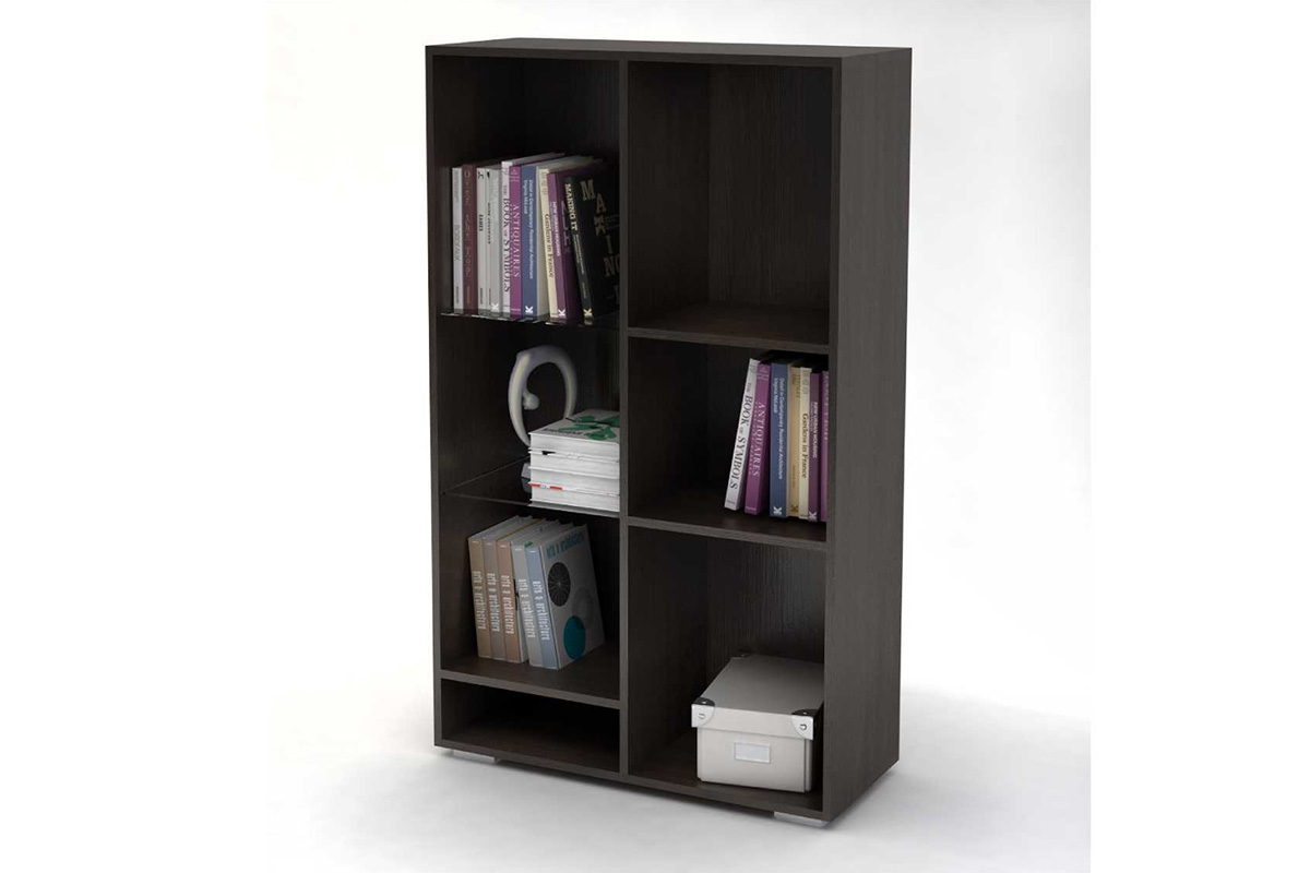 Вегас Стеллаж белый глянец/венге