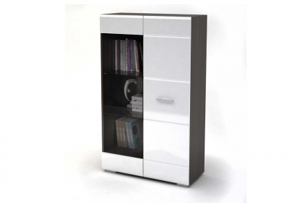 Вегас Стеллаж белый глянец/венге