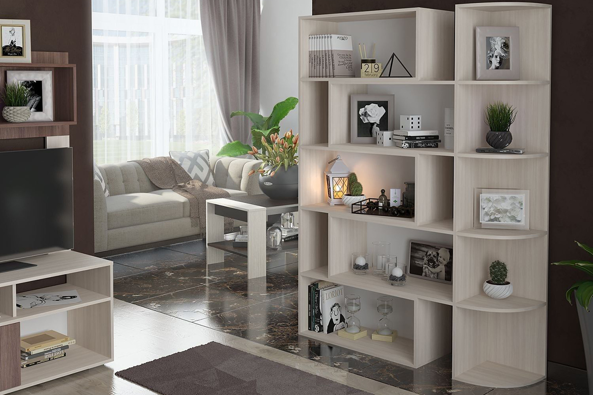 Стеллаж №4 Ясень шимо светлый