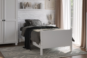 Вествик Кровать 90х200 с реечным основанием Белый лак