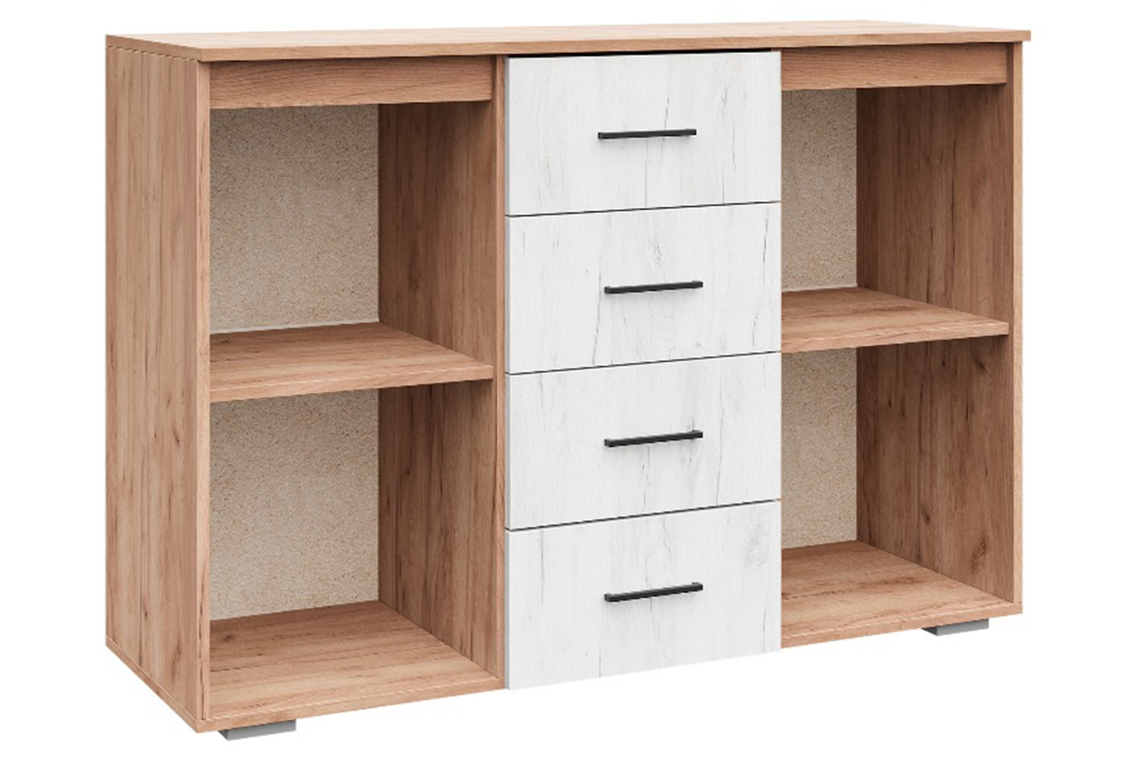 Рэд-1 Комод комбинированный Дуб крафт золотой/Белый