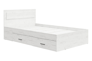 Рэд-1 Кровать 120х200 с ЛДСП настилом с ящиками Крафт белый Жаклин