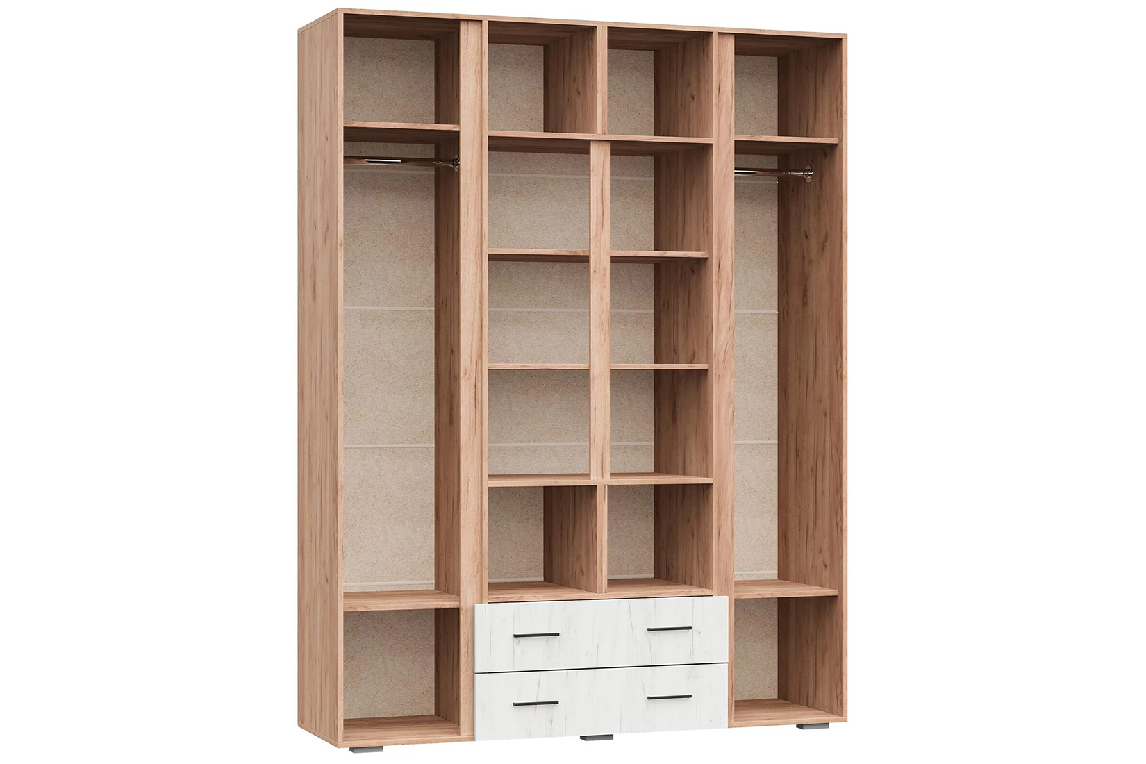 Рэд-1 Шкаф 4 ств с ящиками Крафт белый