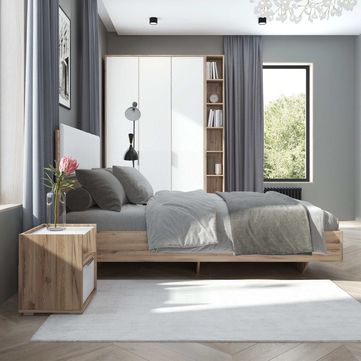 Шкаф трехдверный Николь 7