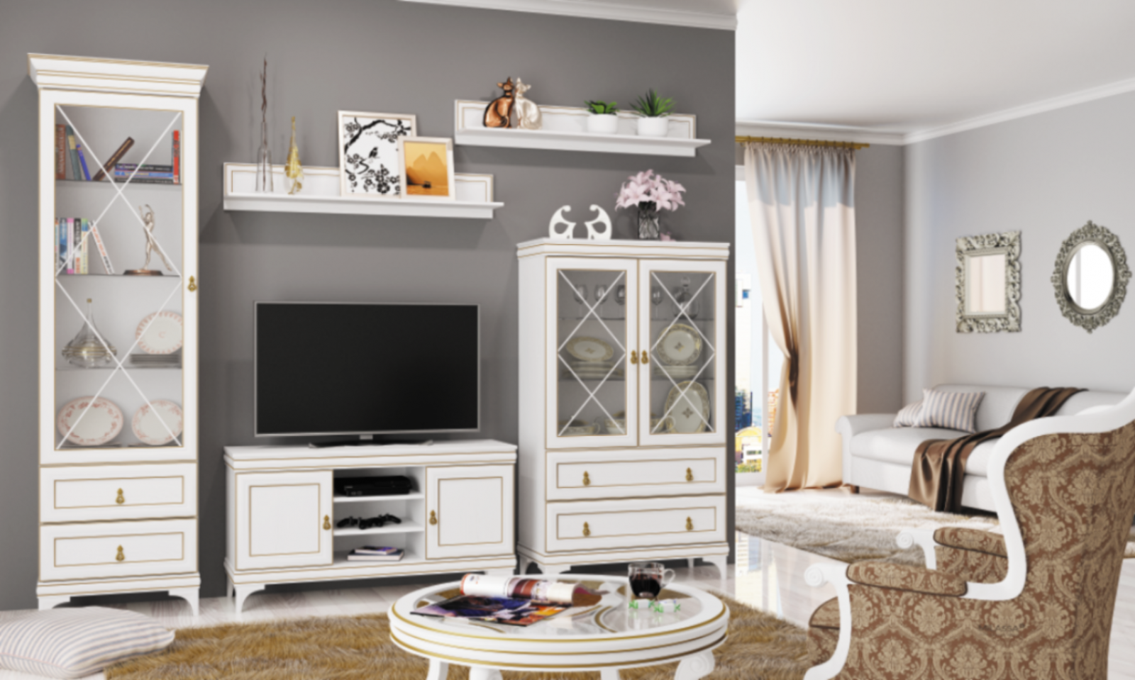 Гостиная классическая Агата. Комплект 1