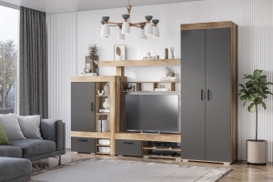 Прима Стенка Дуб каньон/Графит