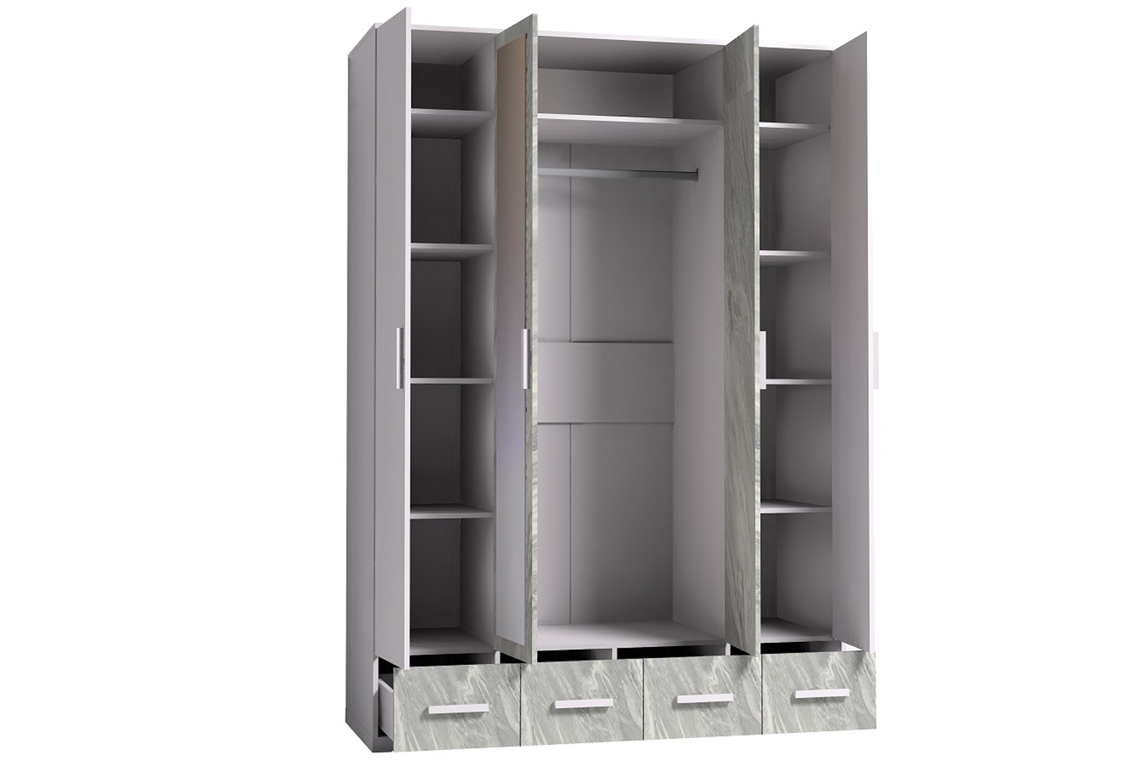 Шкаф для одежды и белья Айрис 555, статуарио