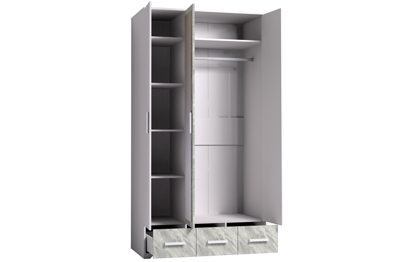 Шкаф для одежды и белья Айрис 444, статуарио