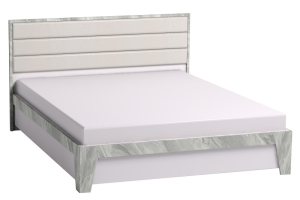 Айрис 307 Люкс  Кровать 160 с ортопед. основанием (металл) Белый/Статуарио