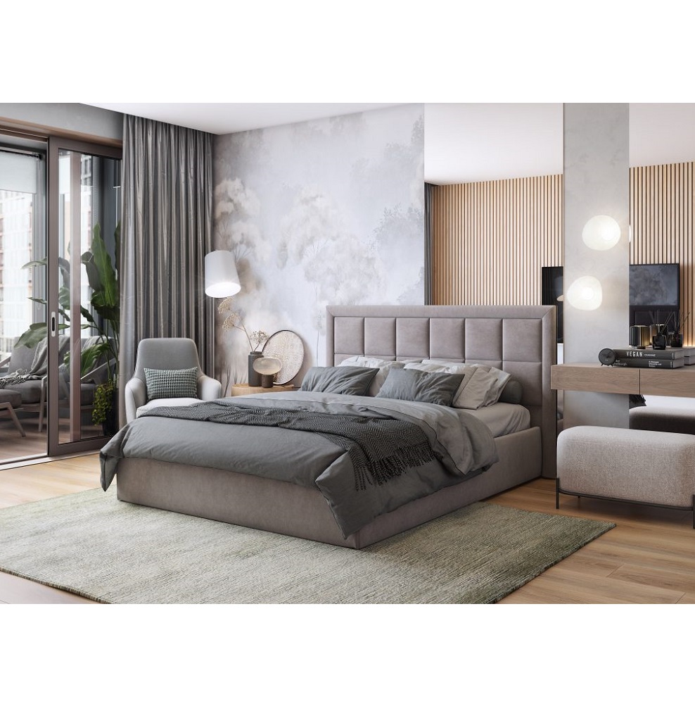 Белла Кровать с ортопедическим основанием 140х200 Серый