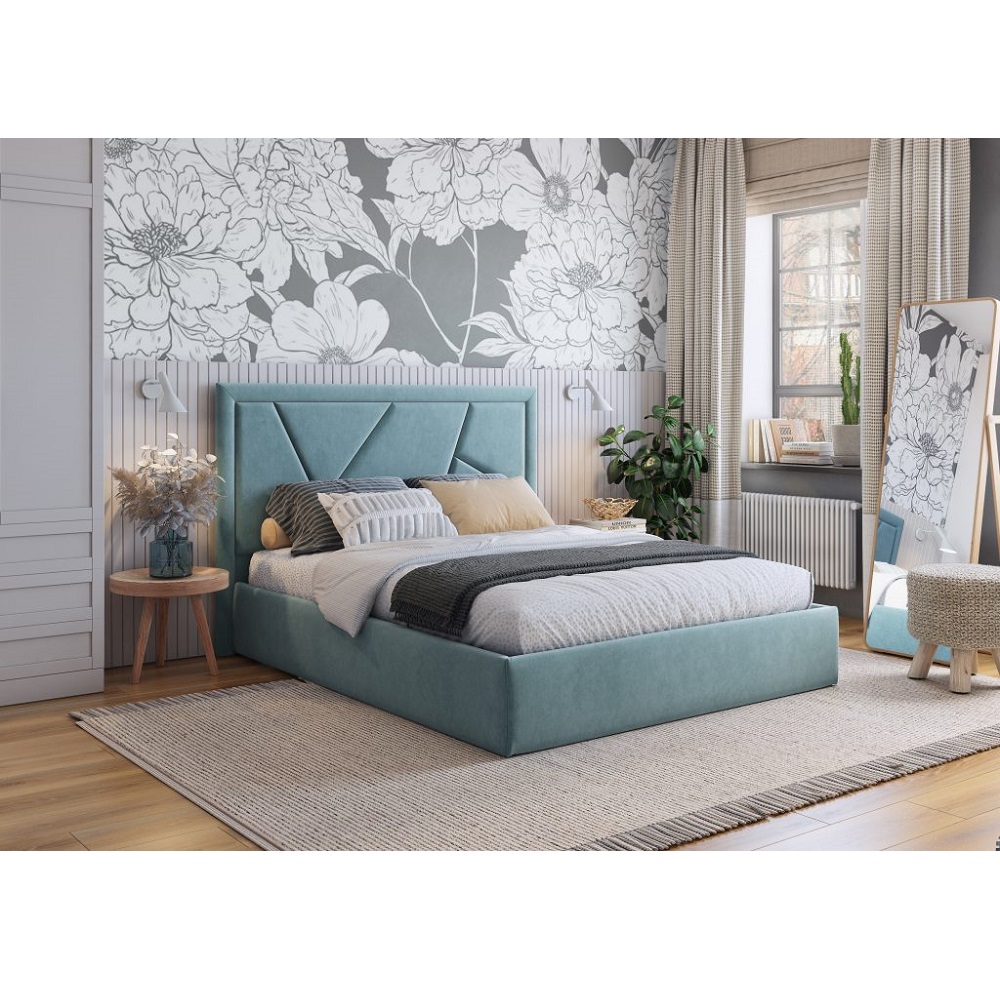 Индиго Кровать с ортопедическим основанием 160х200 Бирюзовый