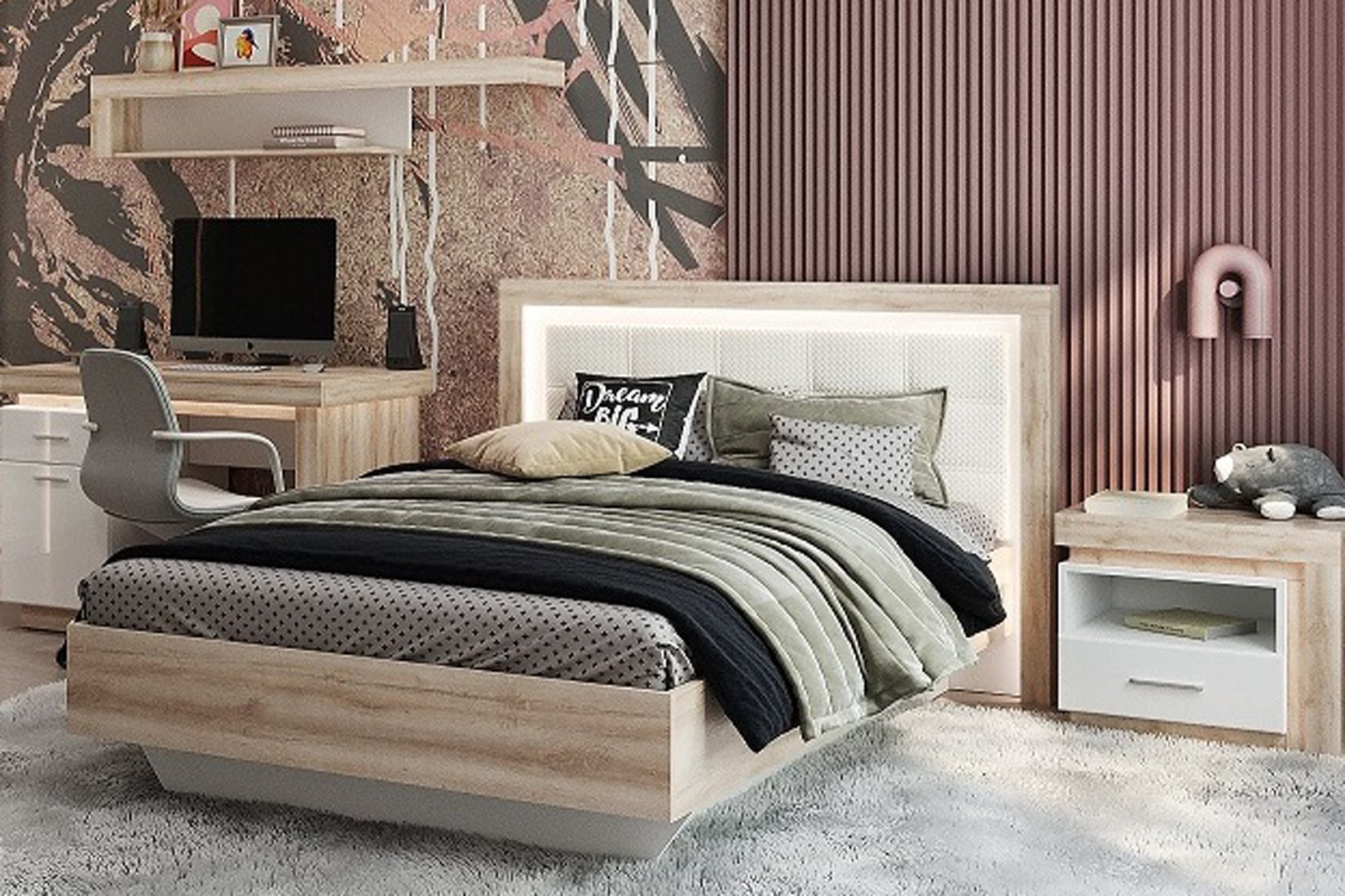 Кровать с подъемным механизмом Люмен 26 120х200