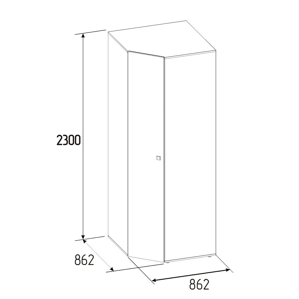 Шкаф угловой для одежды Neo 156, дуб шавиниган