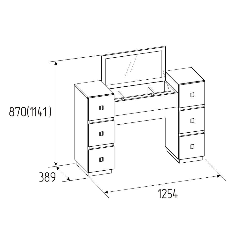 Столик туалетный Neo 43, дуб шавиниган