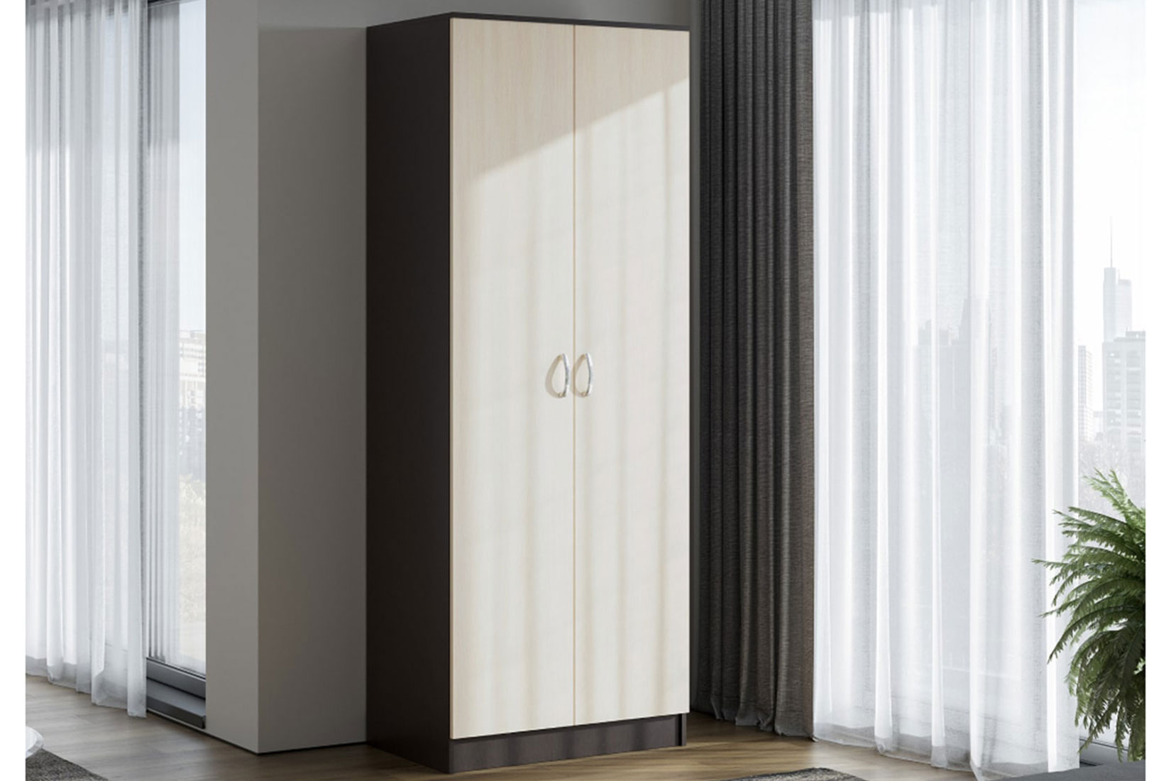 Шкаф для одежды и белья Ронда ШК-20, венге/дуб белфорд