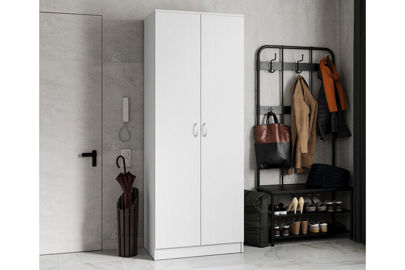 Ронда ШК-20 Шкаф для одежды и белья Белый