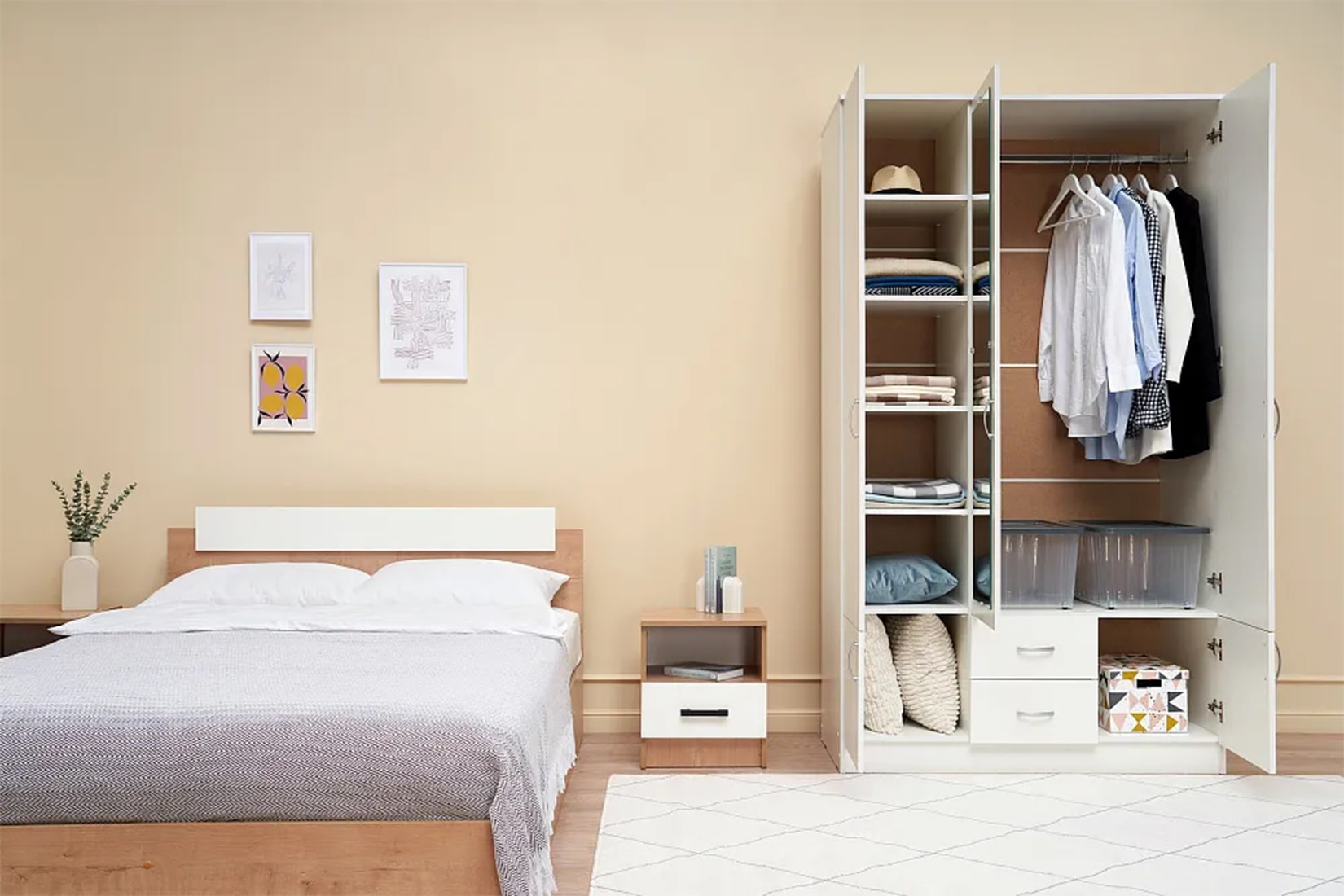 Ронда ШК-3 Шкаф 3-дв. Белый