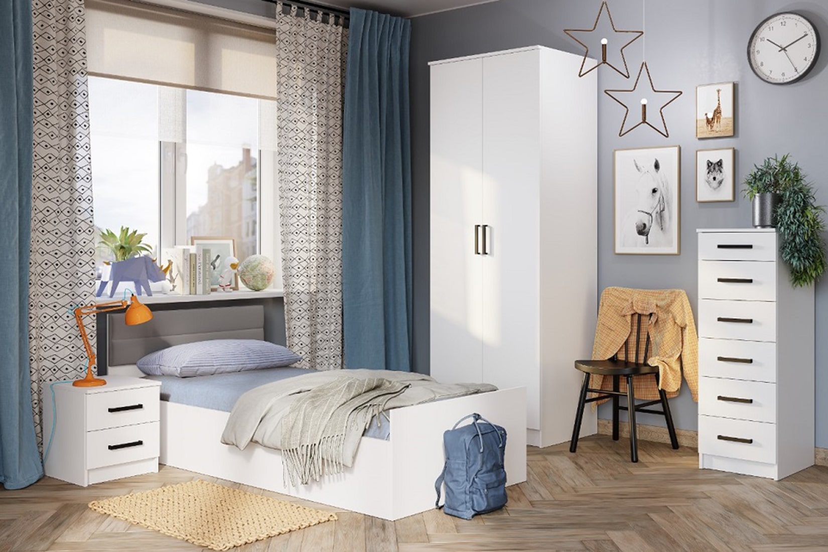 Фьюжн КР-03 Кровать 90 с реечным настилом Белый