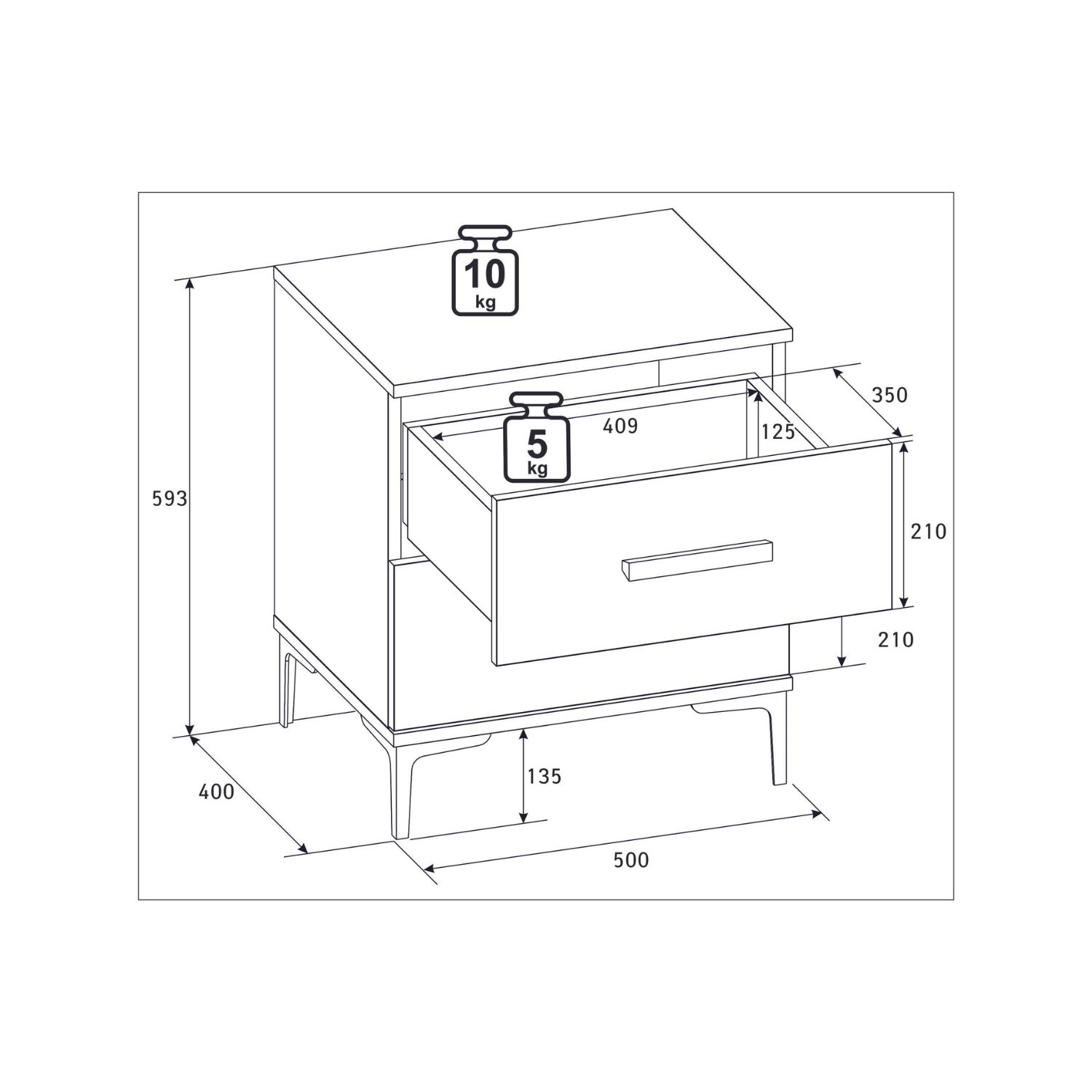 Тумба прикроватная Кара 2