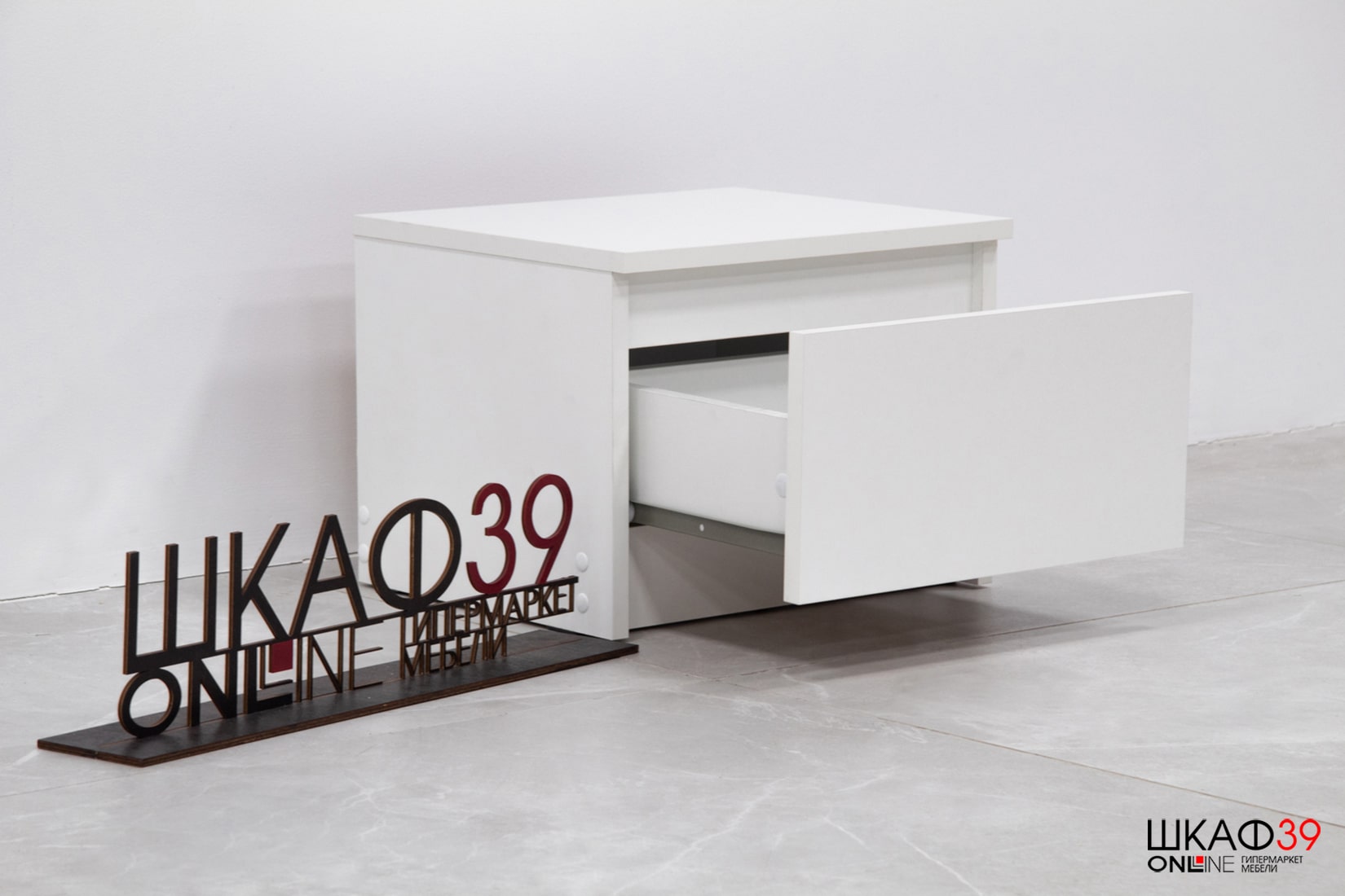 Челси Тумба прикроватная (Белый глянец холодный, белый)