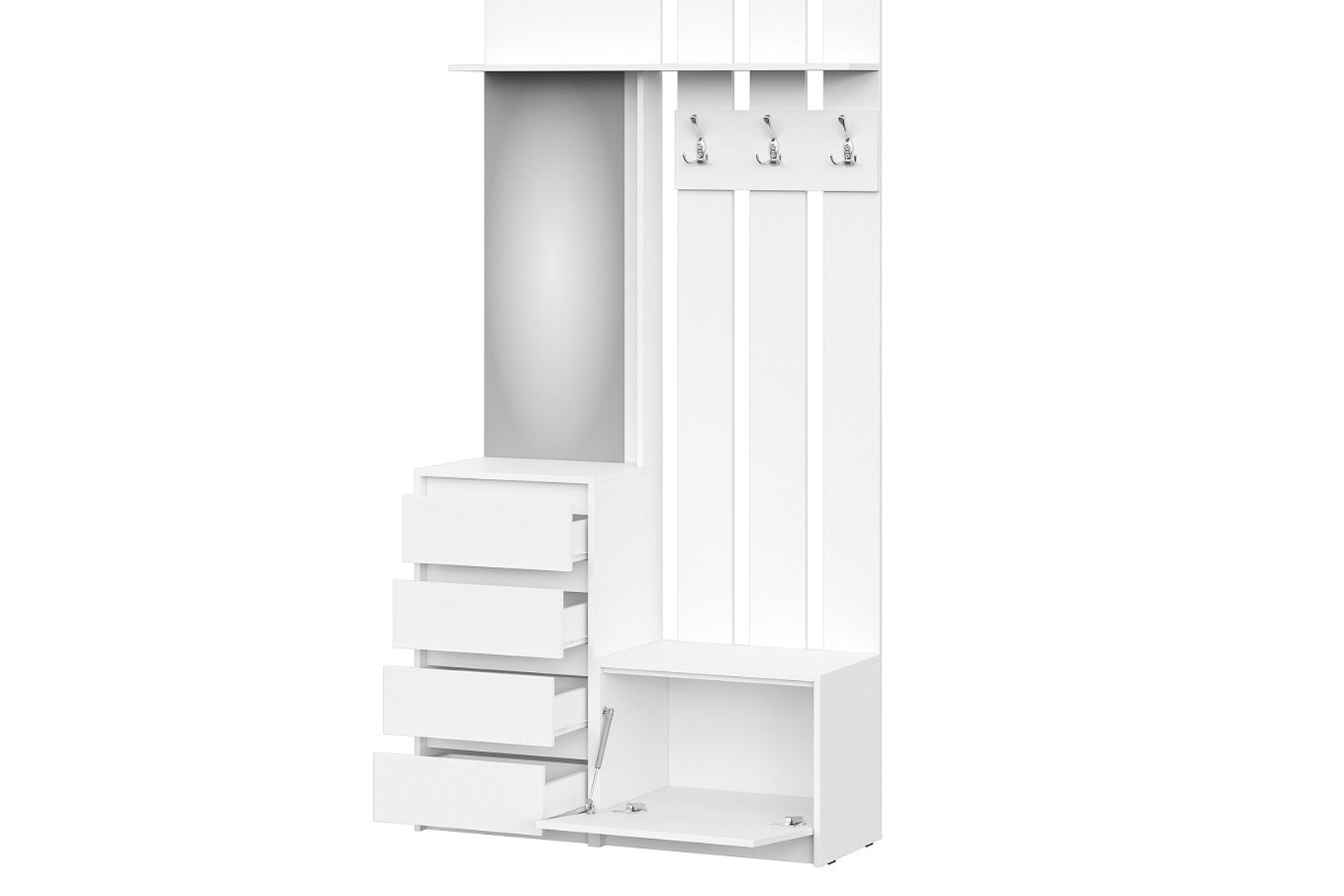 Вешалка с зеркалом Айден ВШ06-1100, белый