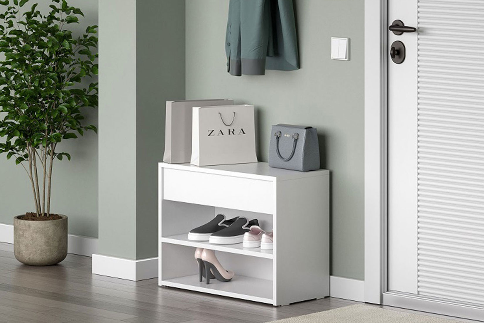 Обувница Айден ОБ06-600, белый