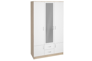 Шкаф трехстворчатый Ронда ШК-3, дуб сонома/белый