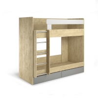 Бенедикт М5 Кровать двухъярусная Дуб Ирландский/Серый/Белый