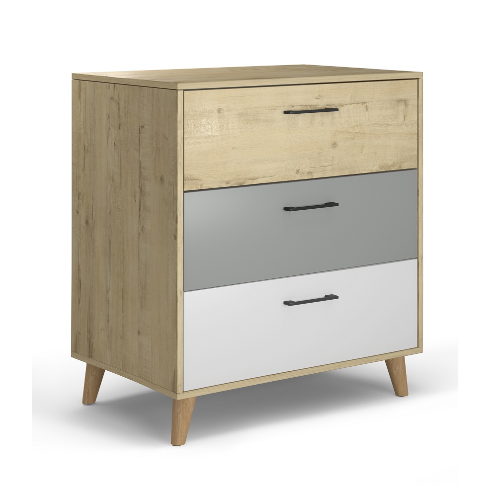 Бенедикт М8 Комод с ящиками Дуб Ирландский/Серый/Белый