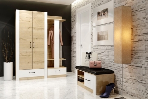 Ева 5 Комплект 3 Прихожая Белый/Дуб Ирландский