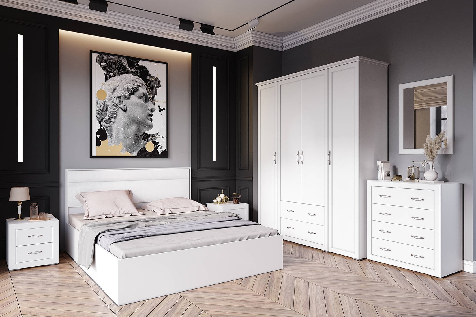 Леньяна Тумба прикроватная Белый