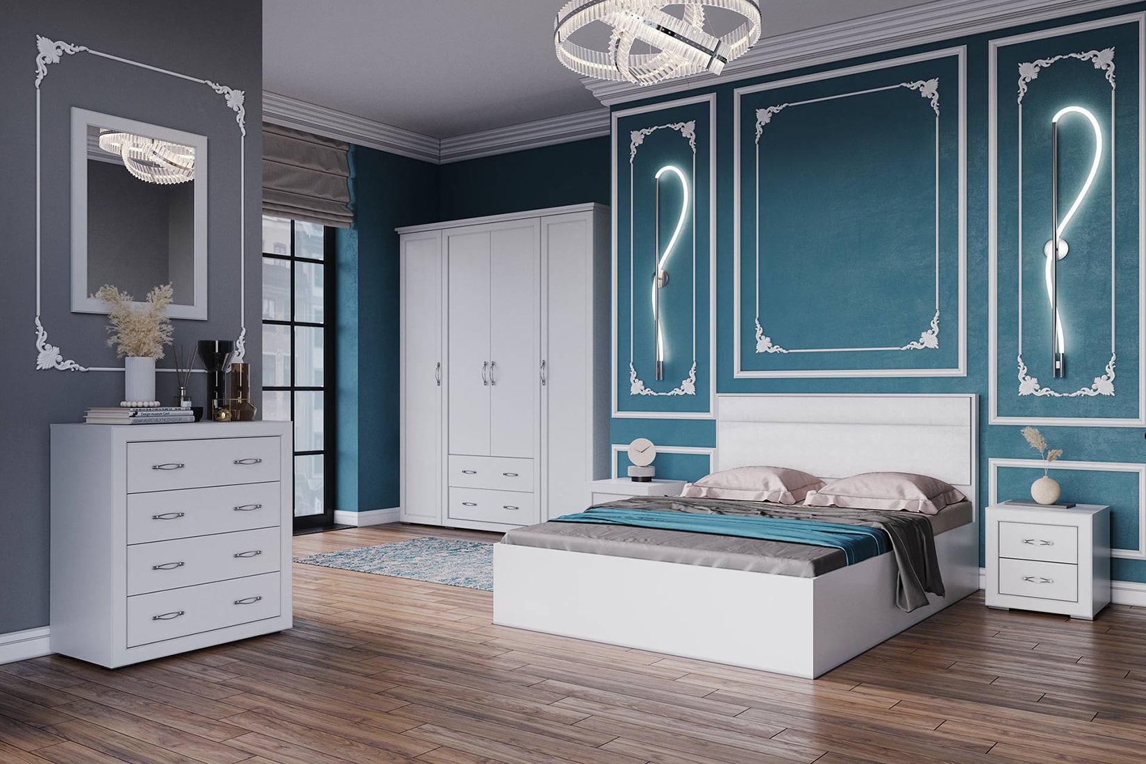 Леньяна Кровать 1,6 с ортопедическим основанием Белый