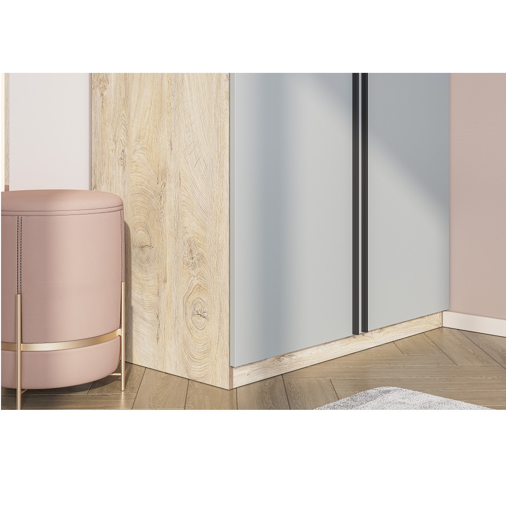 Этна 1 м Шкаф для одежды Дуб эндгрей необработанный/Софт грей