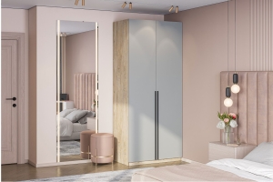 Этна 1 м Шкаф для одежды Дуб эндгрей необработанный/Софт грей