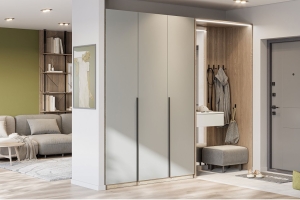 Этна 1.5 м Шкаф для одежды  Дуб эндгрей необработанный/Софт грей