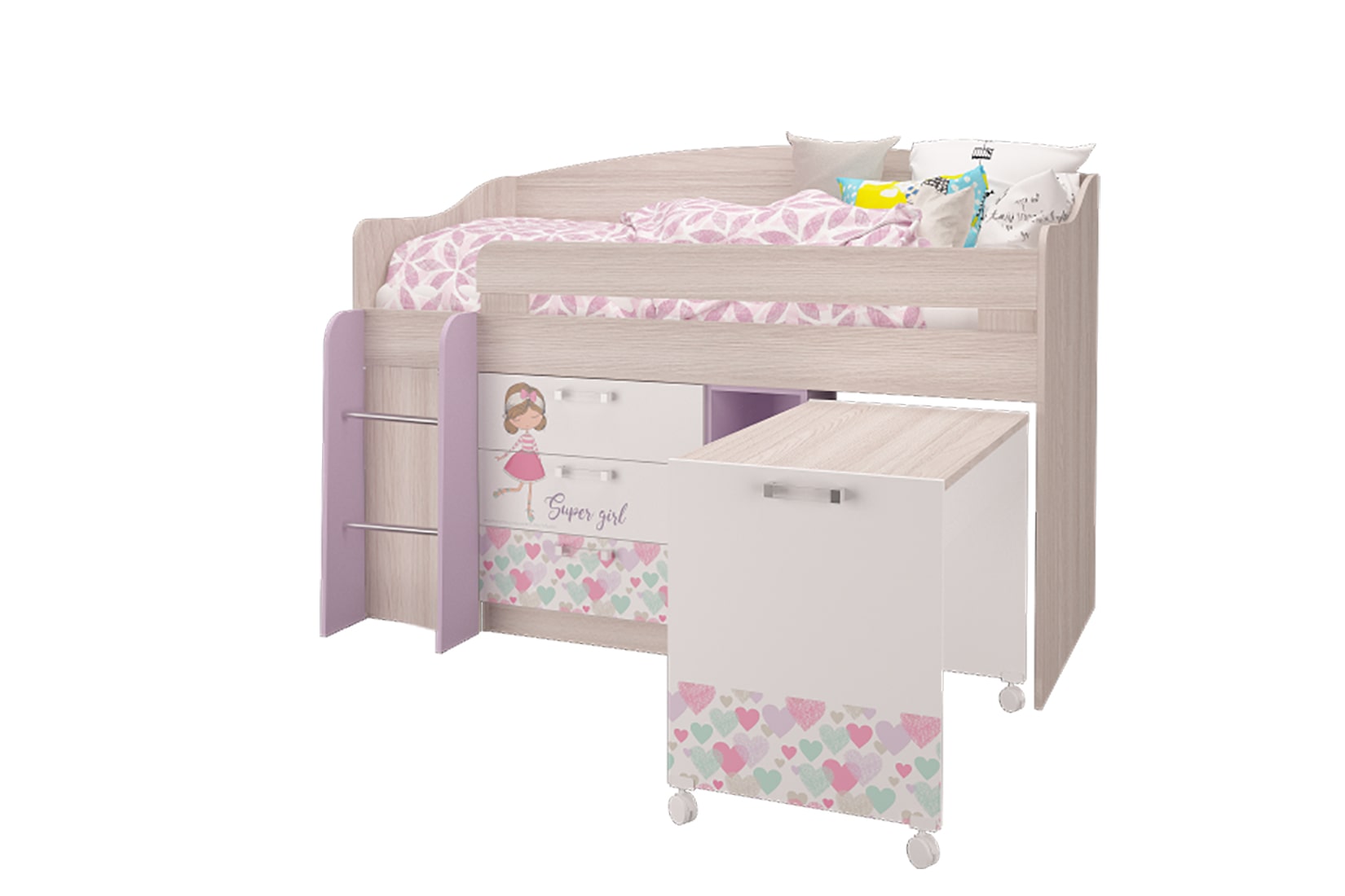 Адель детская спальня Шимо светлый/Ирис