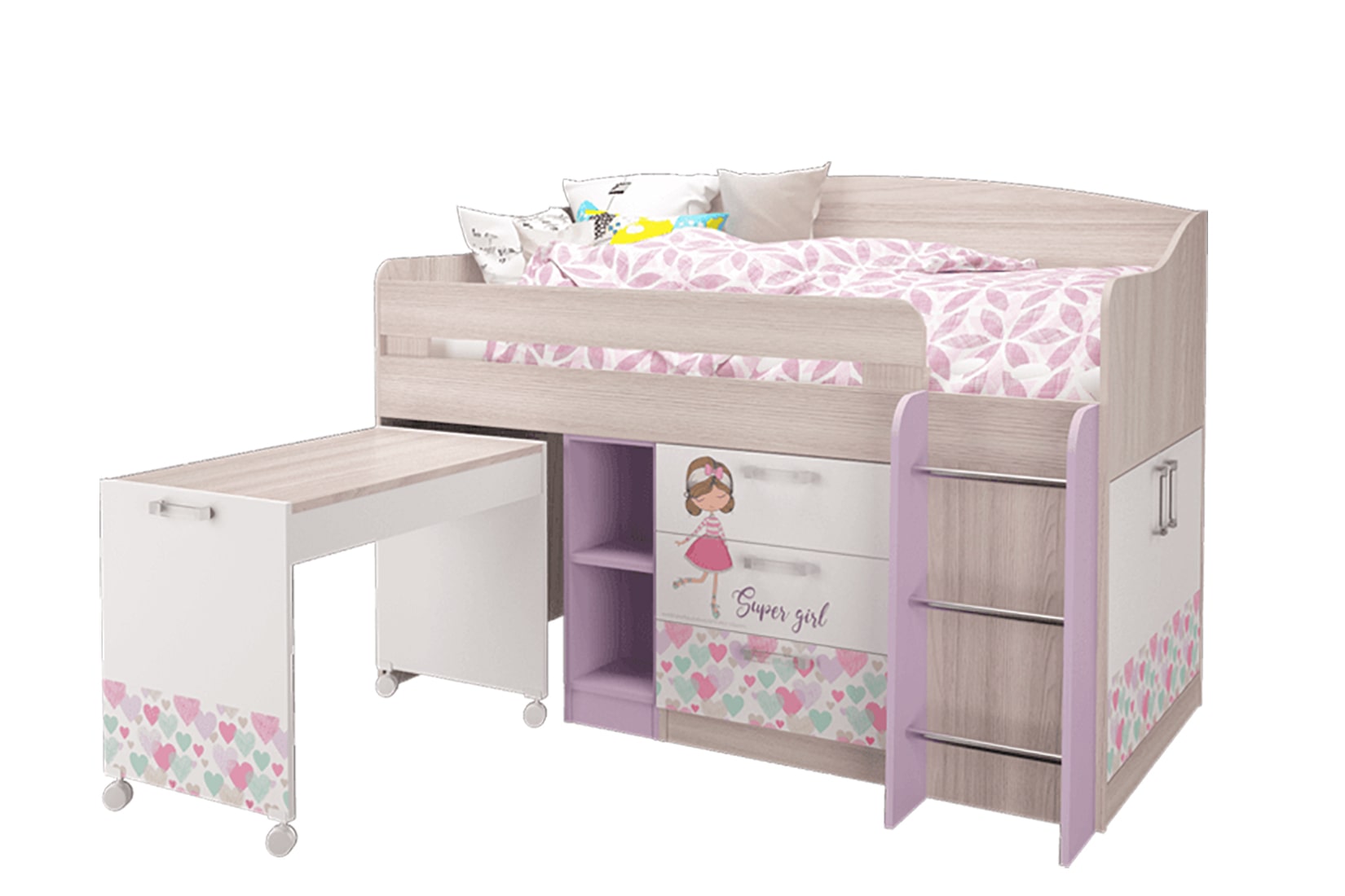 Адель детская спальня Шимо светлый/Ирис