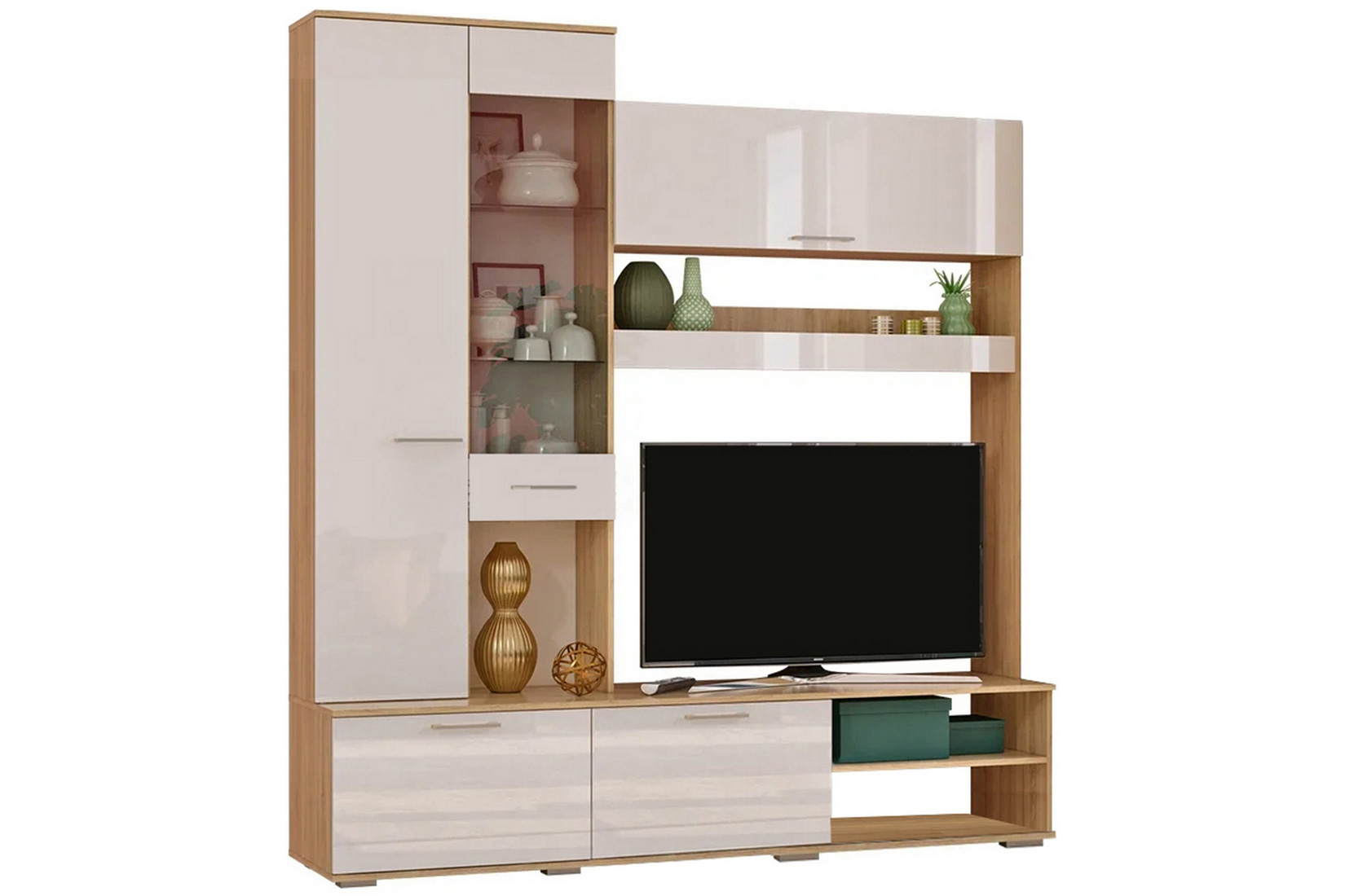 Флай гостиная (БТС) Дуб сонома/Белый глянец