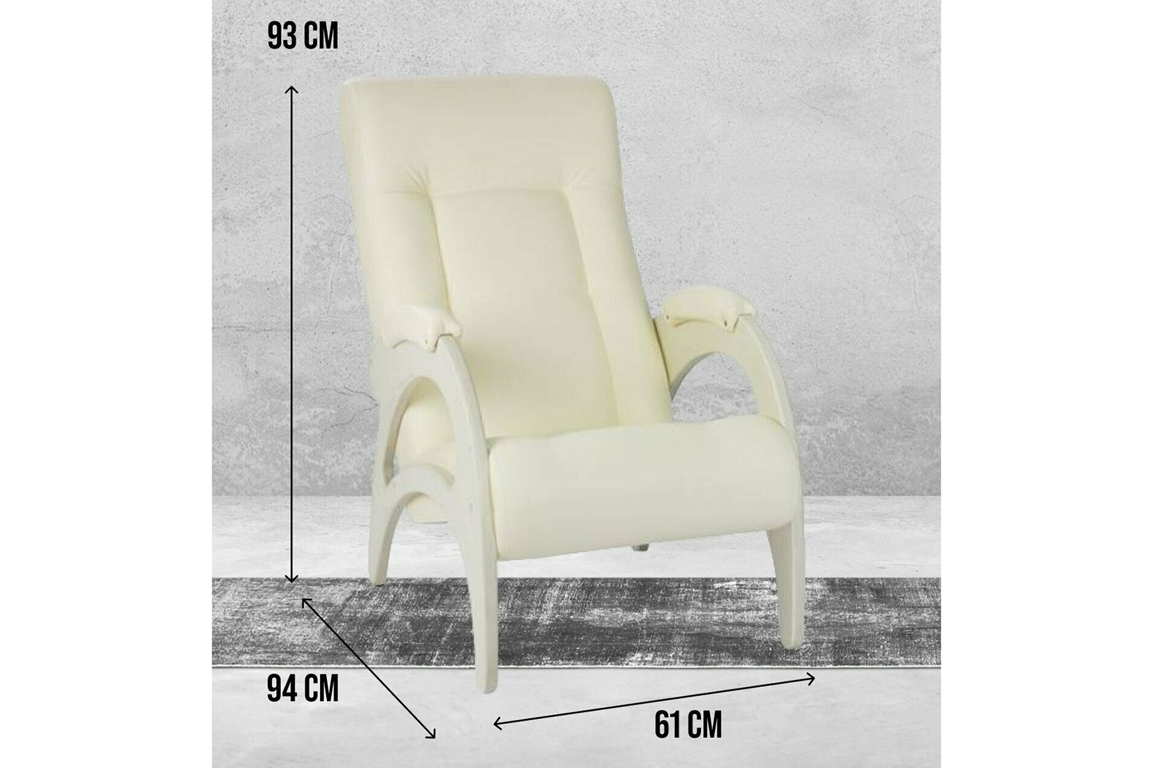 Неаполь Модель 9 Кресло для отдыха без лозы Дуб шампань-эмаль/Экокожа бежевый Dundi 112)