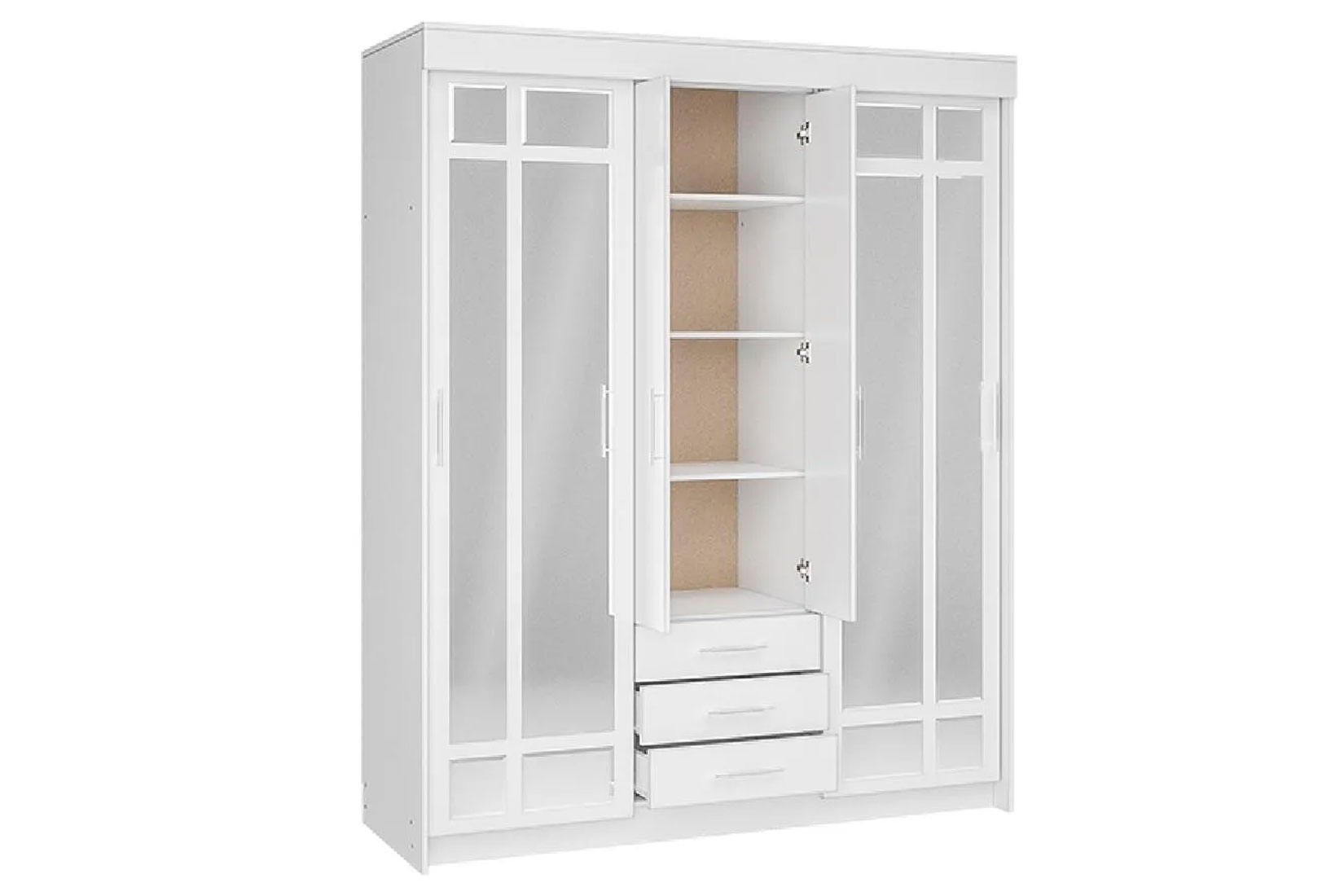 Фортуна Шкаф-купе с зеркалом Белый