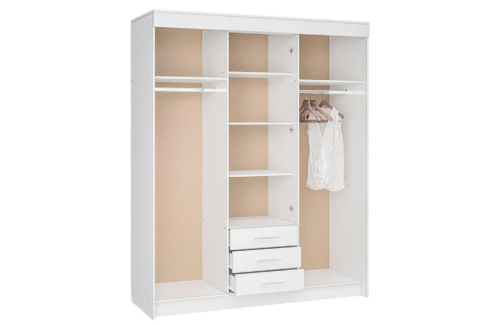 Фортуна Шкаф-купе с зеркалом Белый