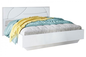 Лиссабон Кровать 140х200 с ортопед. основанием Белый/Белый глянец